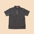 The Ruma Riang Modern Short Sleeves Shirt Dark Grey - Umbi