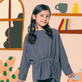 The Ruma Riang Ruched Top Dark Grey - Umbi