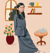 The Ruma Riang Ruched Top Dark Grey - Umbi