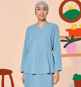 The Ruma Riang Women Kebaya Top Blue - Umbi