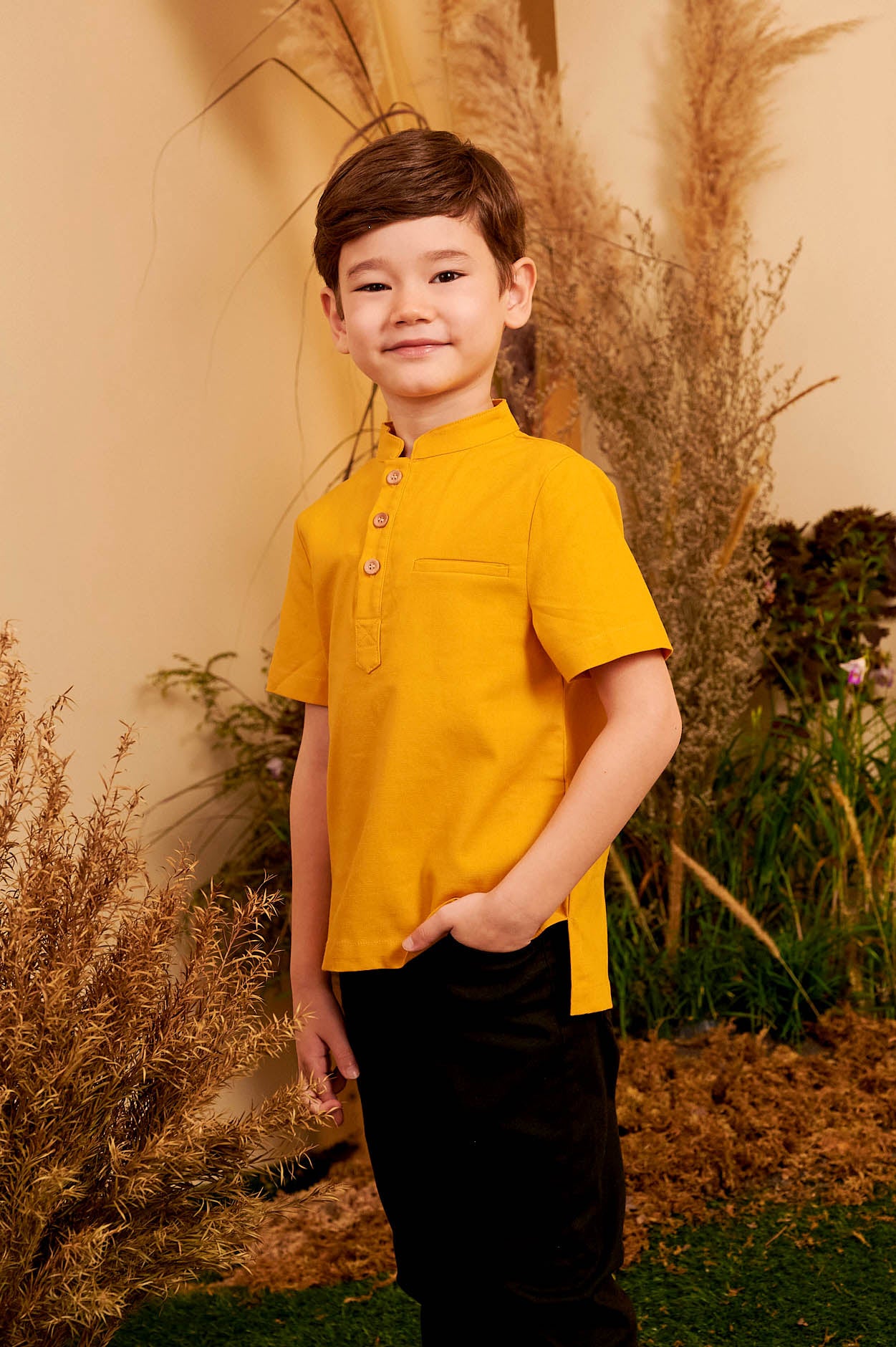 The Secret Garden Boy Short Sleeves Shirt Mustard