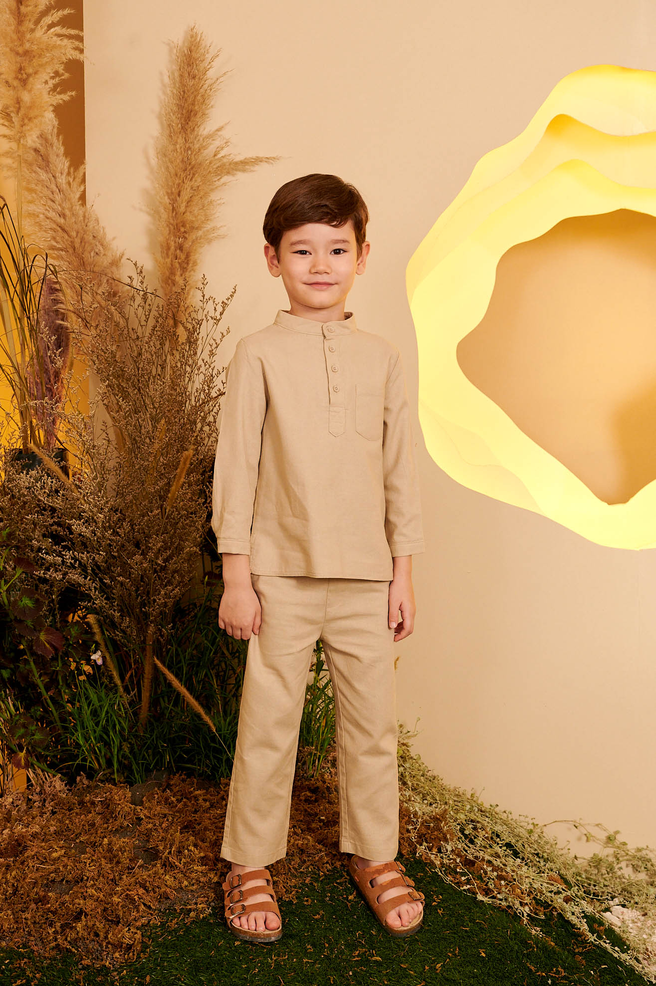 The Secret Garden Boy Baju Melayu Set Sand