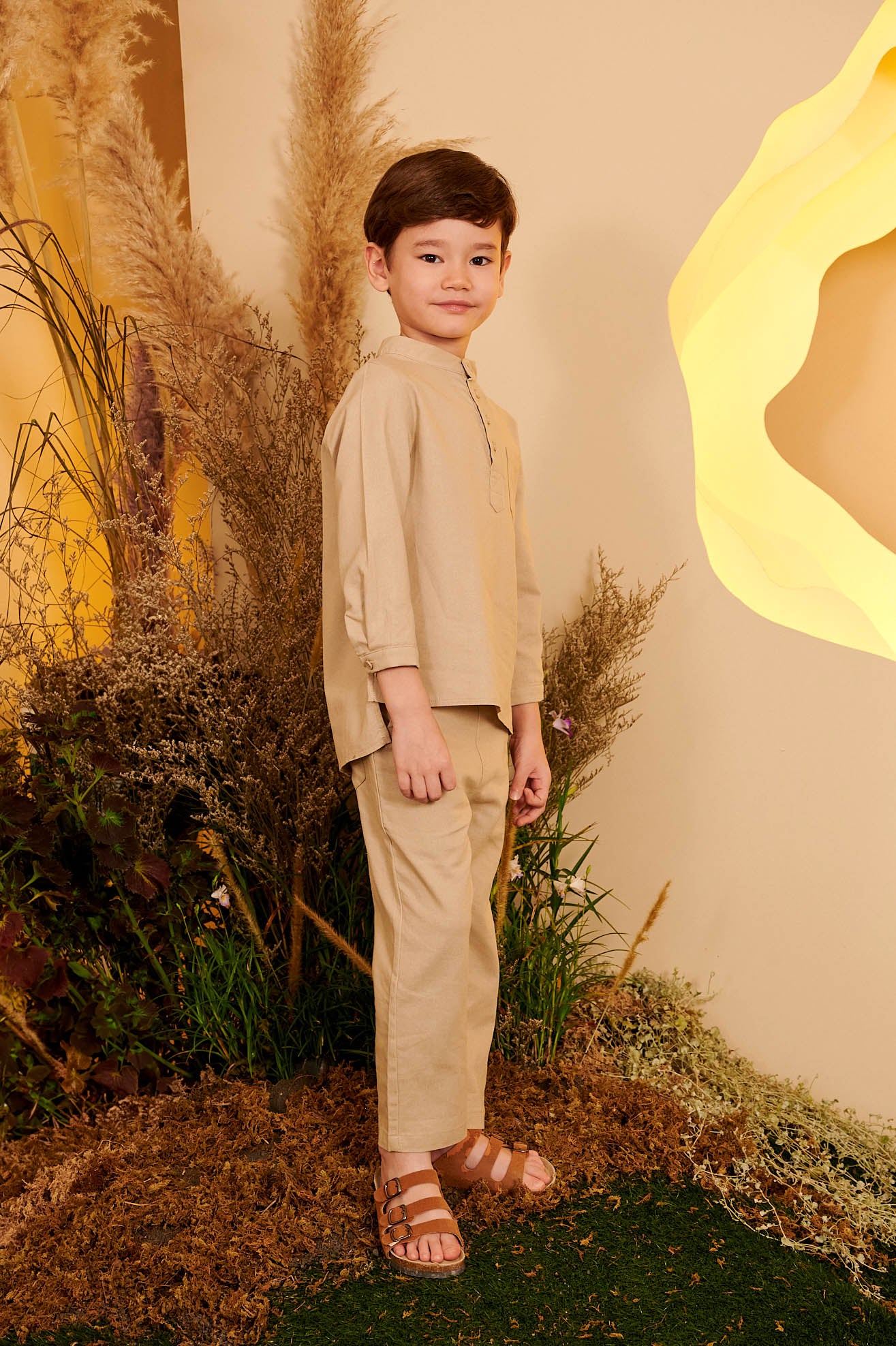 The Secret Garden Boy Baju Melayu Set Sand