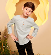 The Secret Garden Boy Kurta Top Dusty Blue - Umbi