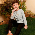 The Secret Garden Boy Kurta Top Dusty Blue - Umbi