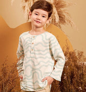 The Secret Garden Boy Kurta Wave Print - Umbi