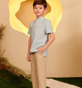 The Secret Garden Boy Short Sleeves Shirt Dusty Blue - Umbi