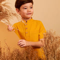 The Secret Garden Boy Short Sleeves Shirt Mustard - Umbi