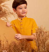 The Secret Garden Boy Short Sleeves Shirt Mustard - Umbi