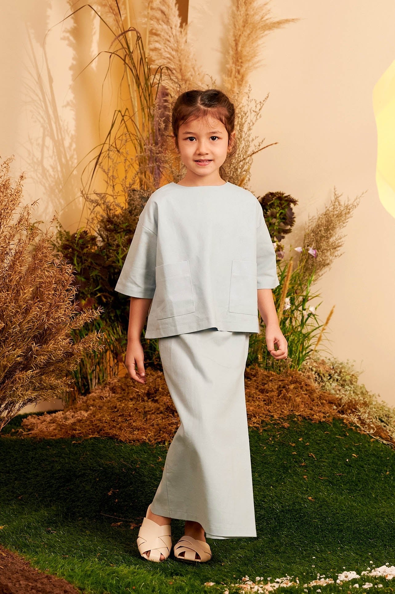 The Secret Garden Girl Classic Skirt Dusty Blue - Umbi