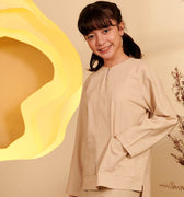 The Secret Garden Girl Kurung Top Sand - Umbi