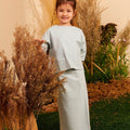 The Secret Garden Girl Pair Pockets Boxy Blouse Dusty Blue - Umbi