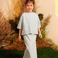 The Secret Garden Girl Pair Pockets Boxy Blouse Dusty Blue - Umbi