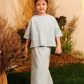 The Secret Garden Girl Pair Pockets Boxy Blouse Dusty Blue - Umbi
