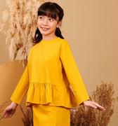 The Secret Garden Girl Petit Ruffle Blouse Mustard - Umbi
