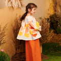 The Secret Garden Girl Ruffle Blouse Pebbles Print - Umbi