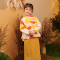 The Secret Garden Girl Ruffle Blouse Pebbles Print - Umbi