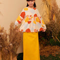 The Secret Garden Girl Ruffle Blouse Pebbles Print - Umbi