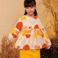 The Secret Garden Girl Ruffle Blouse Pebbles Print - Umbi