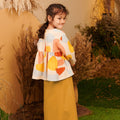 The Secret Garden Girl Ruffle Blouse Pebbles Print - Umbi
