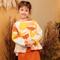 The Secret Garden Girl Ruffle Blouse Pebbles Print - Umbi