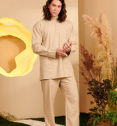 The Secret Garden Men Baju Melayu Set Sand - Umbi