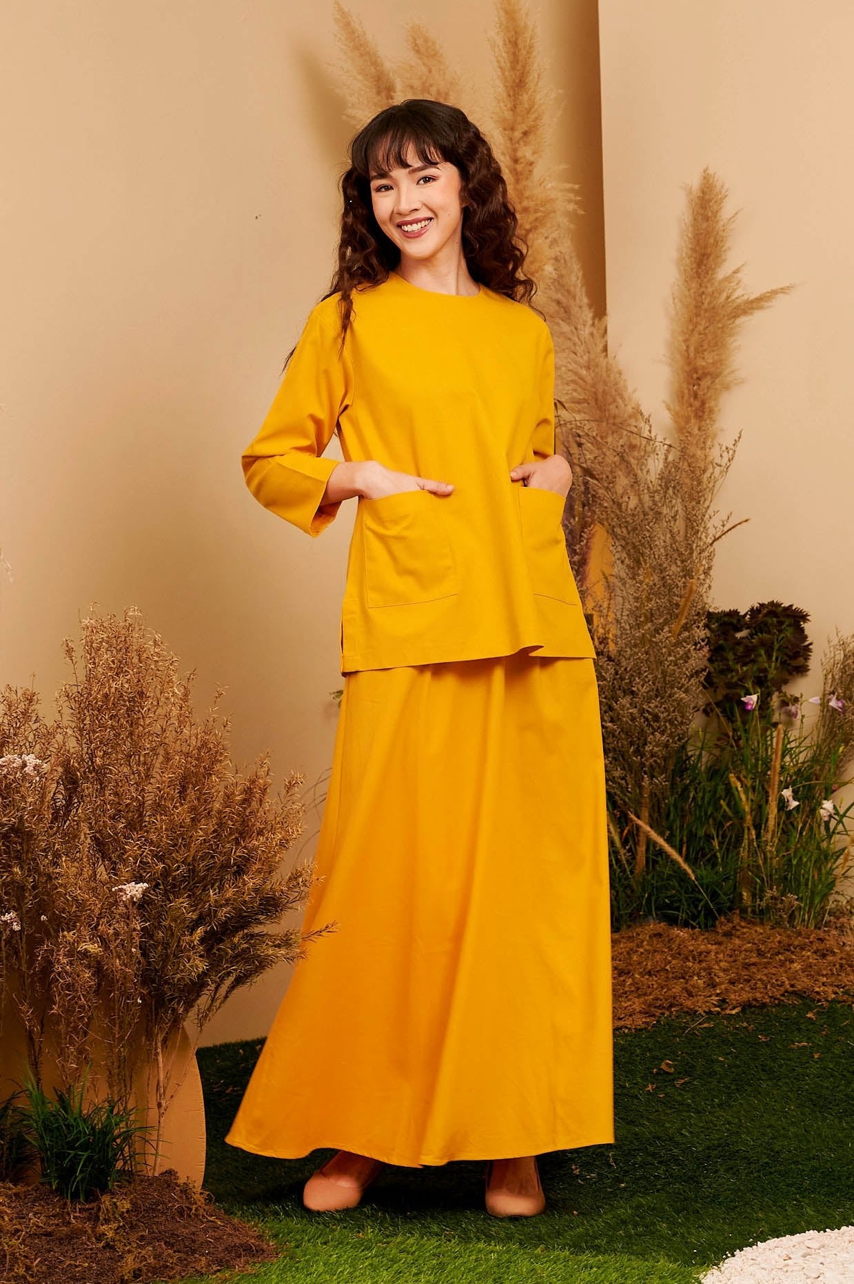 The Secret Garden Women A - line Skirt Mustard - Umbi