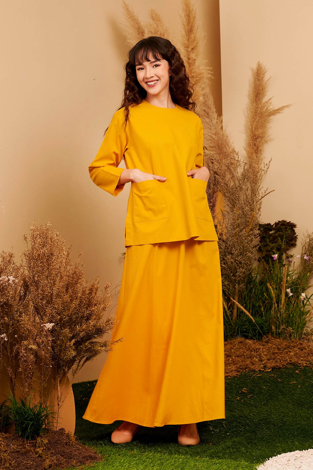 The Secret Garden Women A-line Skirt Mustard