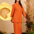 The Secret Garden Women Mandarin Collar Kurung Blouse Orange - Umbi