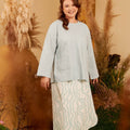 The Secret Garden Women Pair Pockets Boxy Blouse Dusty Blue - Umbi
