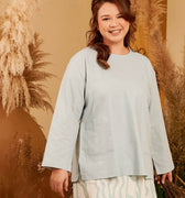 The Secret Garden Women Pair Pockets Boxy Blouse Dusty Blue - Umbi