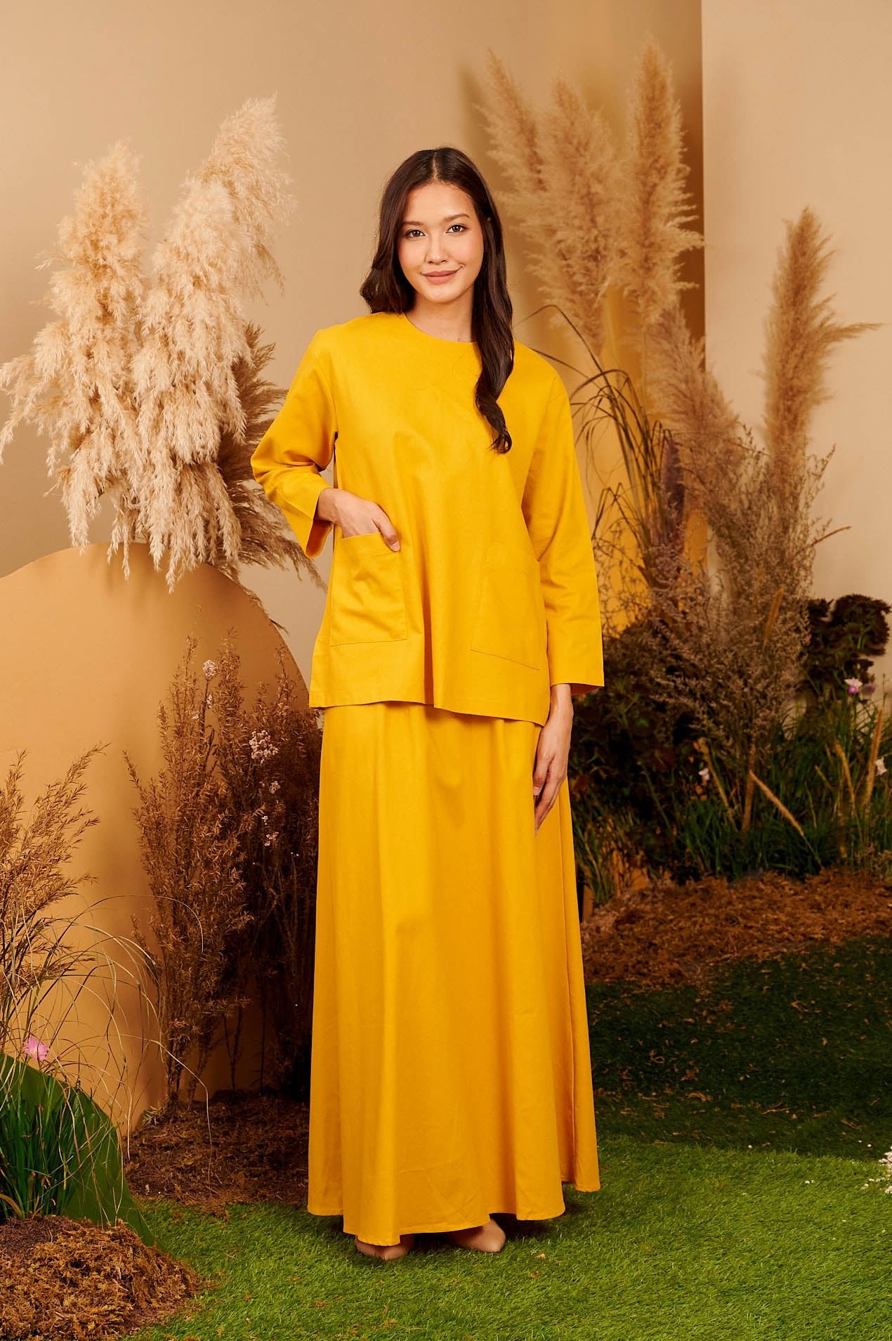The Secret Garden Women Pair Pockets Boxy Blouse Mustard - Umbi