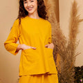 The Secret Garden Women Pair Pockets Boxy Blouse Mustard - Umbi