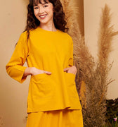 The Secret Garden Women Pair Pockets Boxy Blouse Mustard - Umbi