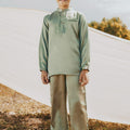 The Shawwal Collection Boy Baju Melayu Set Matcha Green Satin - Umbi
