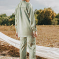 The Shawwal Collection Boy Baju Melayu Set Matcha Green Satin - Umbi
