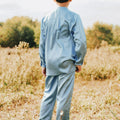 The Shawwal Collection Boy Baju Melayu Set Pigeon Blue Satin - Umbi