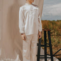 The Shawwal Collection Boy Baju Melayu Set Sand Satin - Umbi