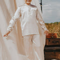 The Shawwal Collection Boy Baju Melayu Set Sand Satin - Umbi
