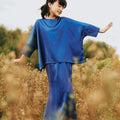 The Shawwal Collection Girl Kaftan Set Royal Blue Satin - Umbi