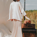 The Shawwal Collection Girl Kaftan Set Sand Satin - Umbi