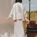 The Shawwal Collection Girl Kaftan Set Sand Satin - Umbi
