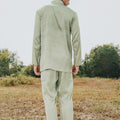 The Shawwal Collection Men Baju Melayu Set Matcha Green Satin - Umbi