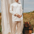 The Shawwal Collection Men Baju Melayu Set Sand Satin - Umbi