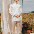 The Shawwal Collection Men Baju Melayu Set Sand Satin - Umbi