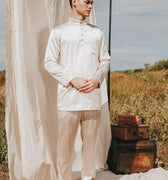 The Shawwal Collection Men Baju Melayu Set Sand Satin - Umbi