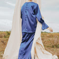 The Shawwal Collection Women Mermaid Skirt Royal Blue Satin - Umbi