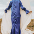 The Shawwal Collection Women Mermaid Skirt Royal Blue Satin - Umbi