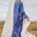 The Shawwal Collection Women Mermaid Skirt Royal Blue Satin - Umbi
