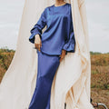 The Shawwal Collection Women Mermaid Skirt Royal Blue Satin - Umbi